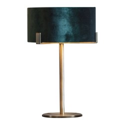 Hayfield - Antique Brass Table Lamp with Green Velvet Shade Hayfield - Antique Brass Table Lamp with Green Velvet Shade