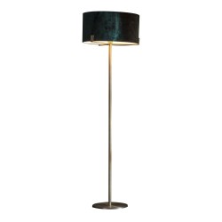 Hayfield - Antique Brass Floor Lamp with Green Velvet Shade Hayfield - Antique Brass Floor Lamp with Green Velvet Shade