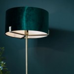 Hayfield - Antique Brass Floor Lamp with Green Velvet Shade Hayfield - Antique Brass Floor Lamp with Green Velvet Shade