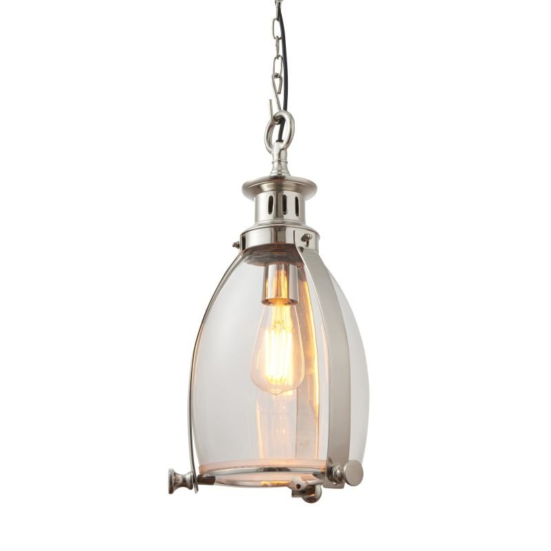 Endon-Collection-EH-STORNI-S - Storni - Clear Glass & Polished Nickel Small Pendant