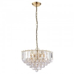 Fargo - Brass 3 Light Pendant with Acrylic Detailing
