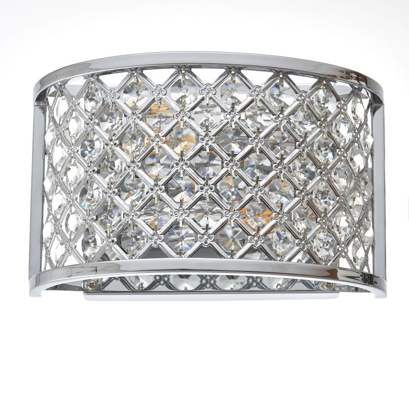 Endon-HUDSON-2WBCH - Hudson - Crystal with Polished Chrome Wall Lamp