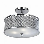 Hudson - Chrome Semi-Flush with Crystal & Opal Diffuser Hudson - Chrome Semi-Flush with Crystal & Opal Diffuser