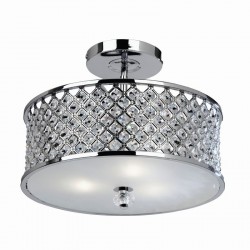 Hudson - Chrome Semi-Flush with Crystal & Opal Diffuser Hudson - Chrome Semi-Flush with Crystal & Opal Diffuser