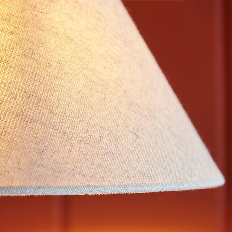 Endon-116910 - Knole - Matt Black Wall Lamp with Natural Linen Shade