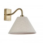 Knole - Antique Brass Wall Lamp with Natural Linen Shade