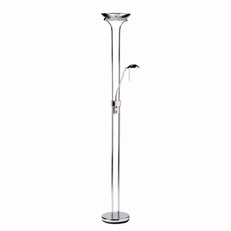 Endon-ROME-CH - Rome - Polished Chrome Mother&Child Uplighter Floor Lamp