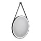 Saxby-118624 - Aniani - Bathroom Black CCT Round Mirror with Hanger Strap