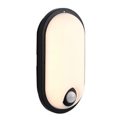 Pillo PIR - Black & White Oval CCT Bulkhead with Sensor