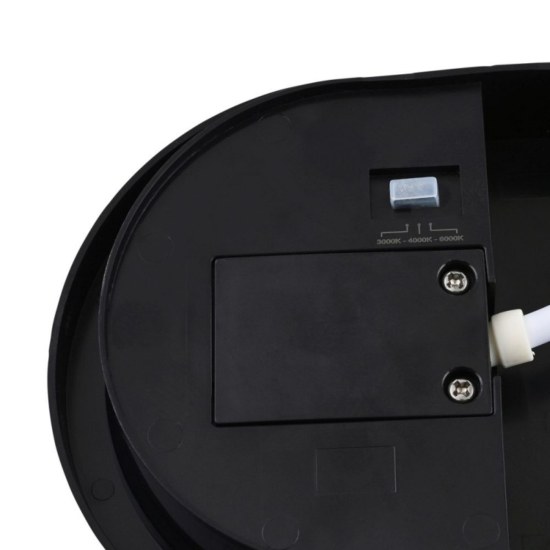 Saxby-118827 - Pillo PIR - Black & White Oval CCT Bulkhead with Sensor