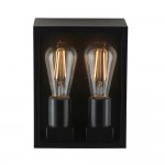 Breton - Outdoor Black Lantern Twin Wall Lamp