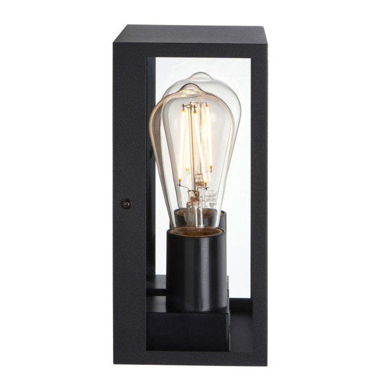 Saxby-118838 - Breton - Outdoor Black Lantern Twin Wall Lamp