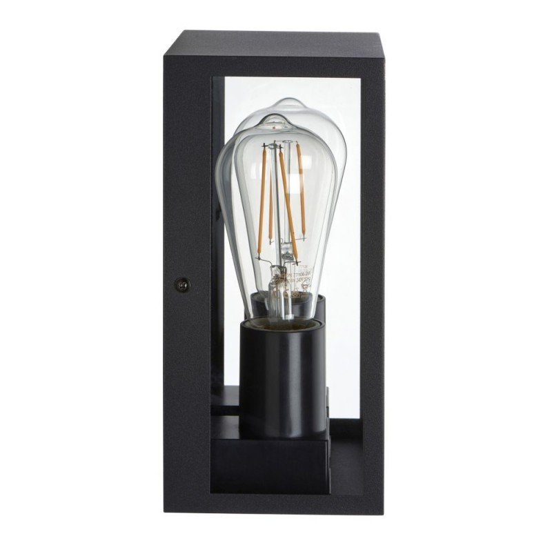 Saxby-118838 - Breton - Outdoor Black Lantern Twin Wall Lamp