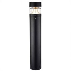 Zone - Textured Black Photocell Bollard with Clear Diffuser 