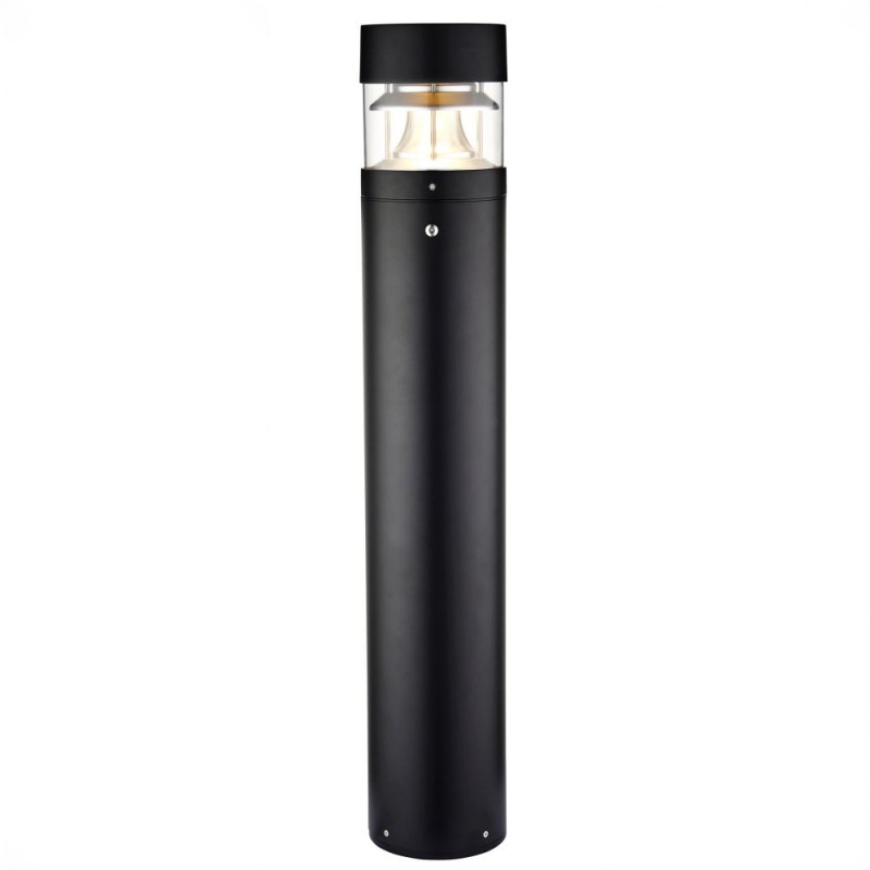 Saxby-119099 - Zone - Textured Black Photocell Bollard with Clear Diffuser