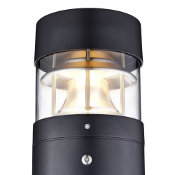 Zone - Textured Black Photocell Bollard with Clear Diffuser 