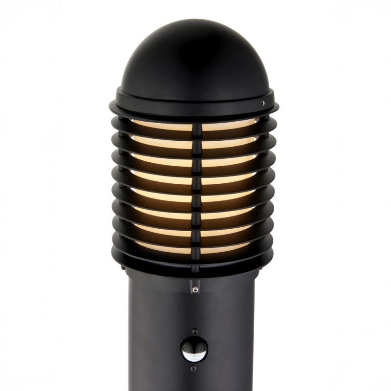 Saxby-119100 - Louvre - Outdoor Matt Black PIR Bollard