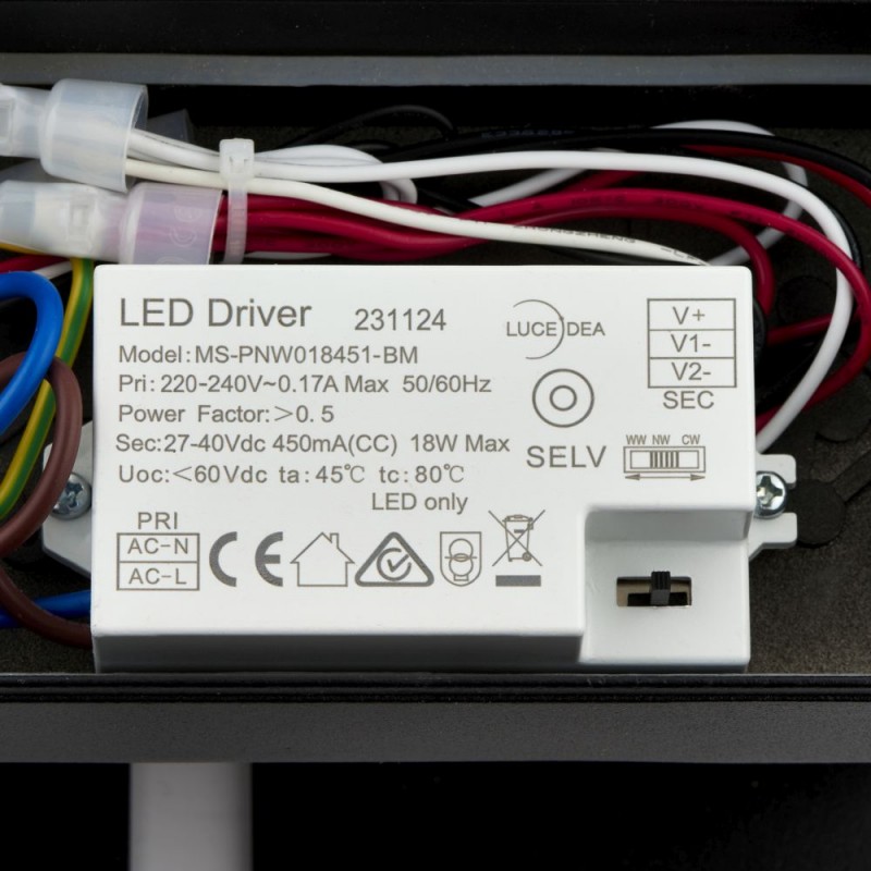 Saxby-120374 - Glover - LED Matt Black Up&Down CCT Twin Wall Lamp