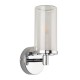 Saxby-120814 - Sten - Chrome Wall Lamp with Clear & White Glass Diffuser IP44