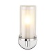 Saxby-120814 - Sten - Chrome Wall Lamp with Clear & White Glass Diffuser IP44