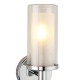 Saxby-120814 - Sten - Chrome Wall Lamp with Clear & White Glass Diffuser IP44