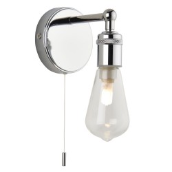 Ori - Chrome Wall Lamp with Clear Glass Diffuser IP44