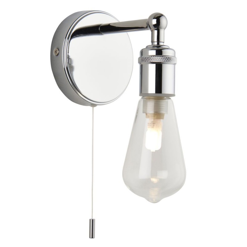 Saxby-120815 - Ori - Chrome Wall Lamp with Clear Glass Diffuser IP44