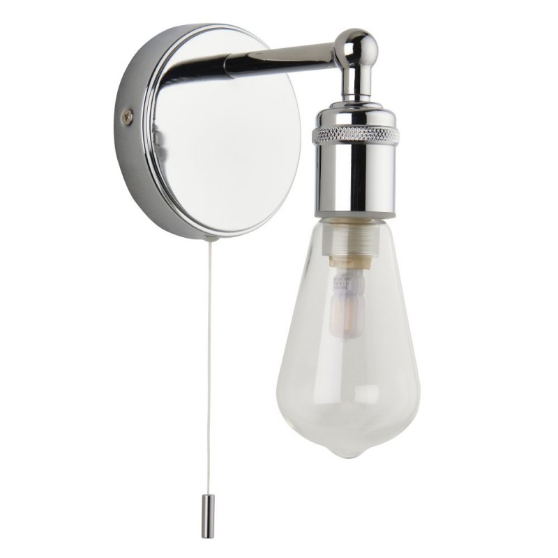 Saxby-120815 - Ori - Chrome Wall Lamp with Clear Glass Diffuser IP44
