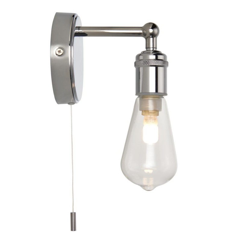 Saxby-120815 - Ori - Chrome Wall Lamp with Clear Glass Diffuser IP44