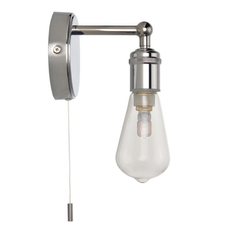Saxby-120815 - Ori - Chrome Wall Lamp with Clear Glass Diffuser IP44