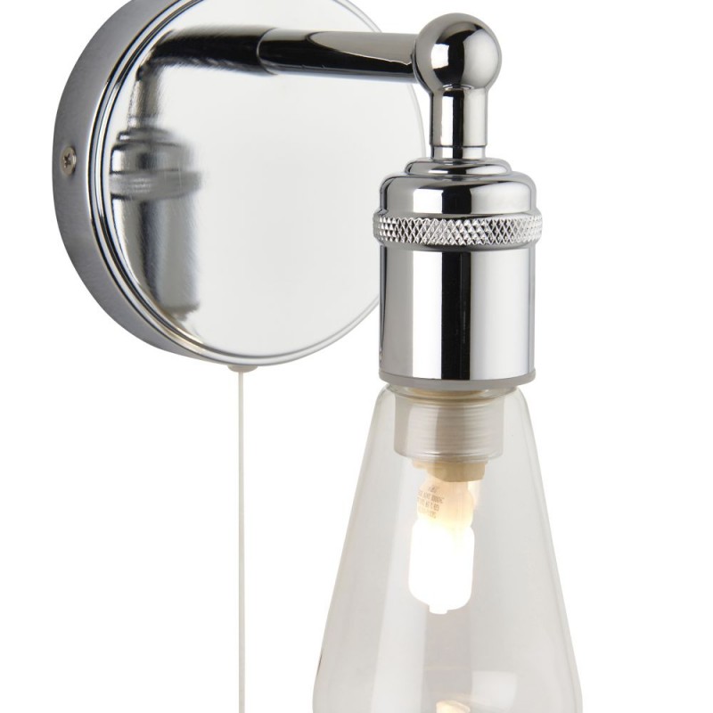 Saxby-120815 - Ori - Chrome Wall Lamp with Clear Glass Diffuser IP44