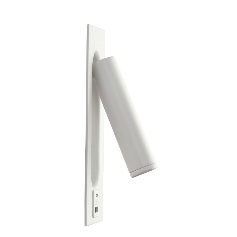 Saxby-120964 - Lumos - White Recessed Wall Lamp with USB & C Port