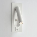 Lumos - White Recessed Wall Lamp with USB & C Port
