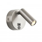 Lumos Mini - Brushed Satin Nickel LED Wall Lamp with C Port