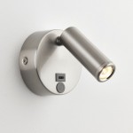 Lumos Mini - Brushed Satin Nickel LED Wall Lamp with C Port