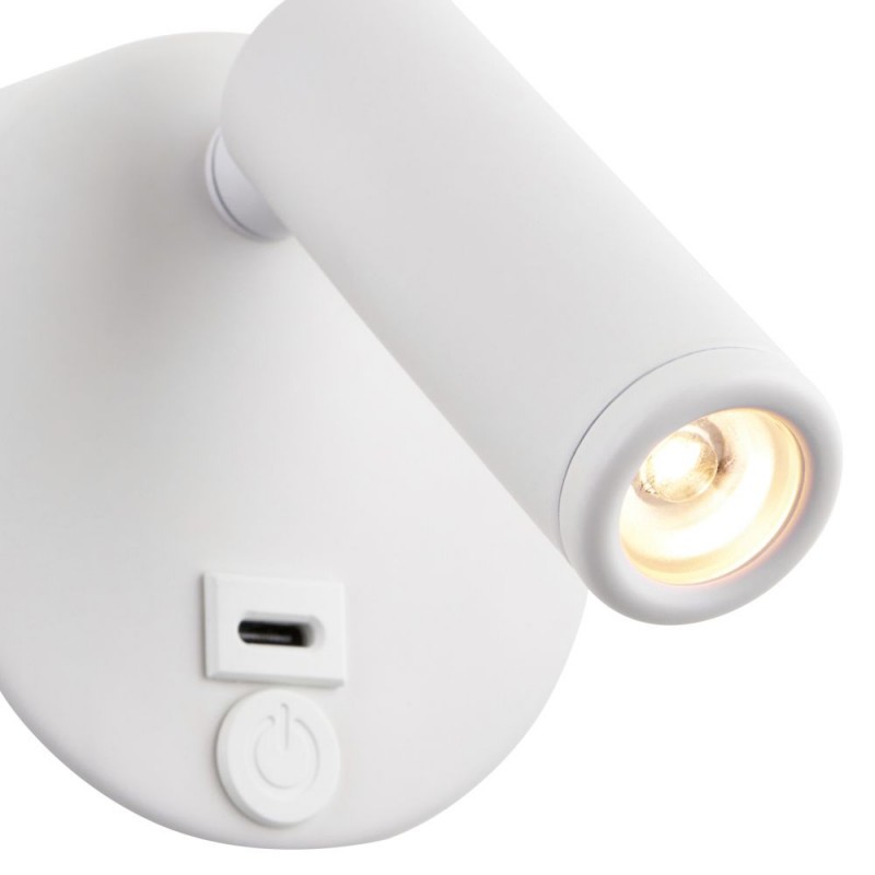 Saxby-120967 - Lumos Mini - White LED Wall Lamp with C Port
