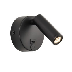 Lumos Mini - Black LED Wall Lamp with C Port