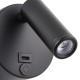 Saxby-120968 - Lumos Mini - Black LED Wall Lamp with C Port