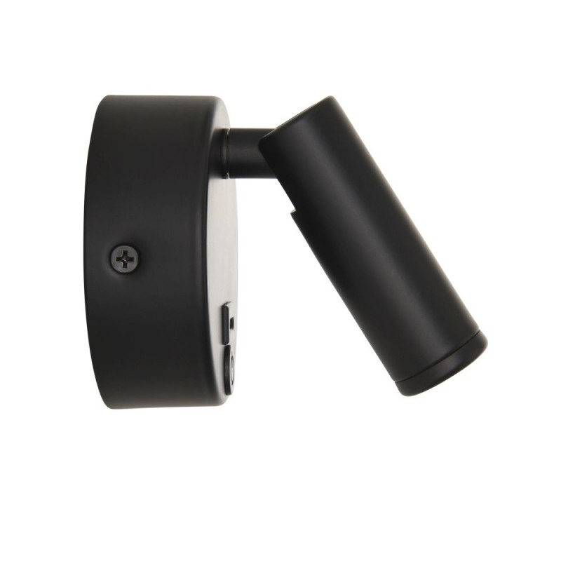 Saxby-120968 - Lumos Mini - Black LED Wall Lamp with C Port