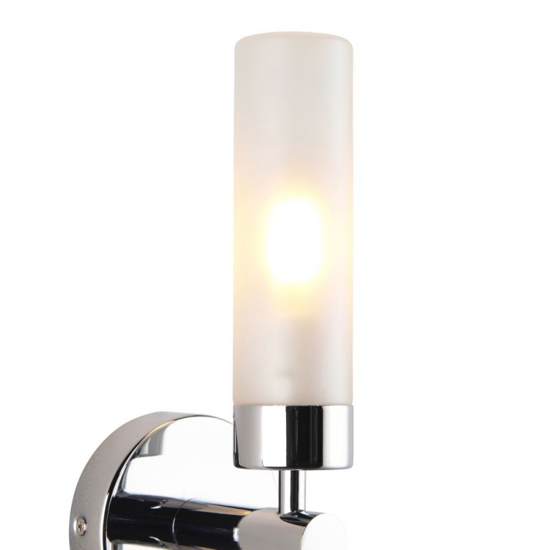 Saxby-121016 - Frost - Chrome 2 Light Wall Lamp with Frosted Glass IP44