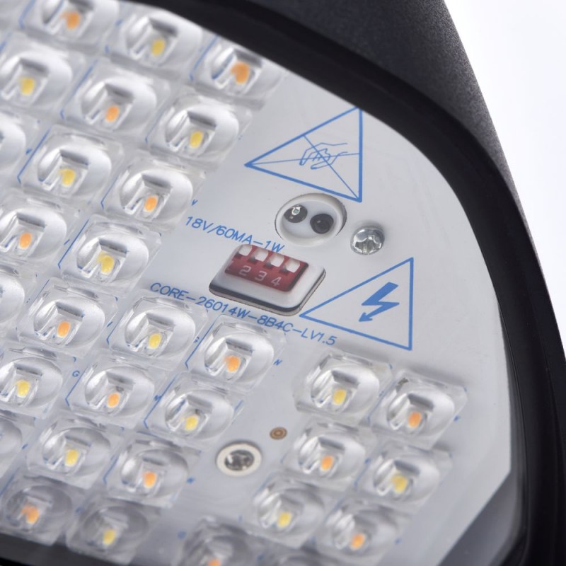 Saxby-121022 - Forge - Matt Black CCT Photocell Wall Lamp with Dual-wattage Switch