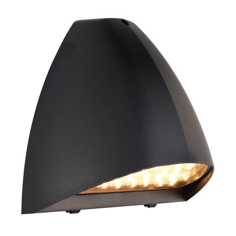 Saxby-121024 - Forge XL - Matt Black CCT Photocell Wall Lamp with Multi-wattage Switch