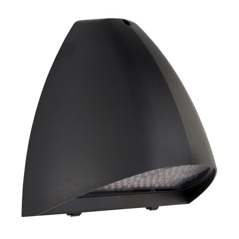 Saxby-121024 - Forge XL - Matt Black CCT Photocell Wall Lamp with Multi-wattage Switch