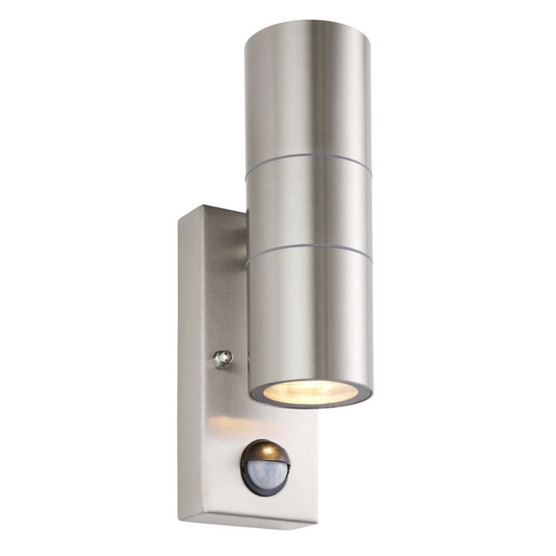 Saxby-121029 - Scope - Stainless Steel Up & Down Wall Lamp with PIR/Photocell Sensor IP65
