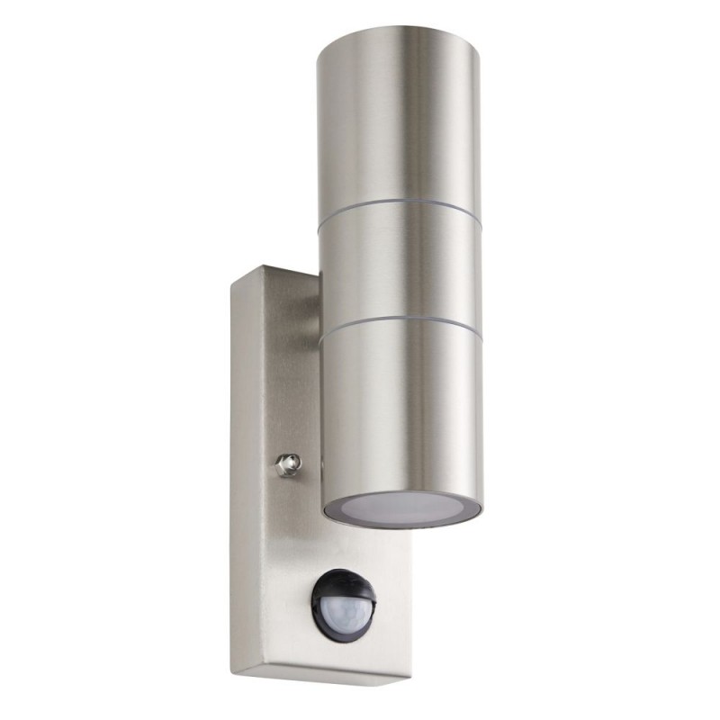 Saxby-121029 - Scope - Stainless Steel Up & Down Wall Lamp with PIR/Photocell Sensor IP65