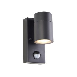Scope - Matt Black Wall Lamp with PIR/Photocell Sensor IP65