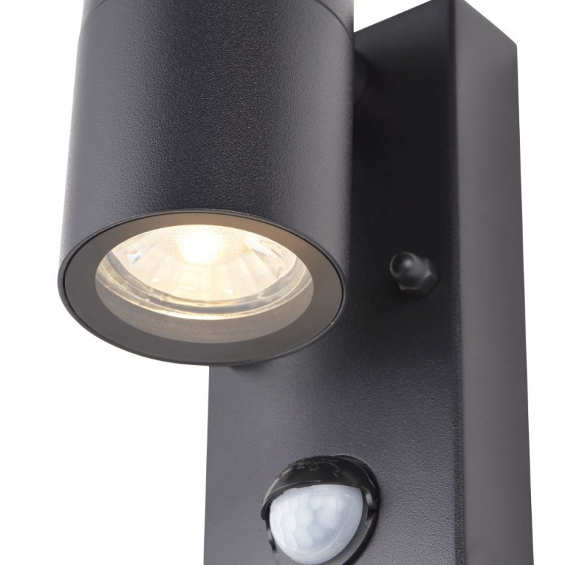 Saxby-121031 - Scope - Matt Black Wall Lamp with PIR/Photocell Sensor IP65