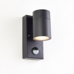 Scope - Matt Black Wall Lamp with PIR/Photocell Sensor IP65