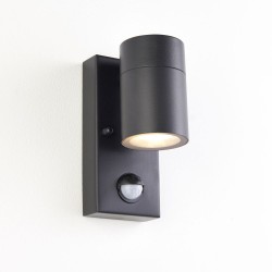 Scope - Matt Black Wall Lamp with PIR/Photocell Sensor IP65