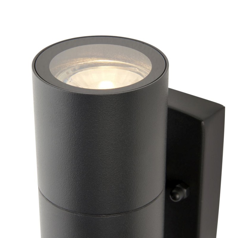 Saxby-121032 - Scope - Matt Black Up & Down Wall Lamp IP65